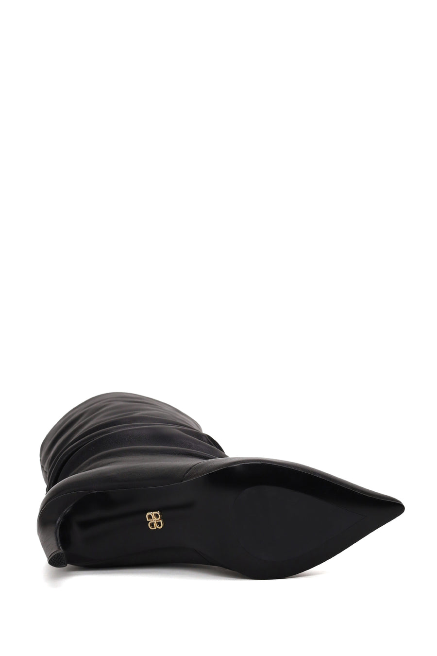 Woman Black Thin High-Heeled Leather Boots