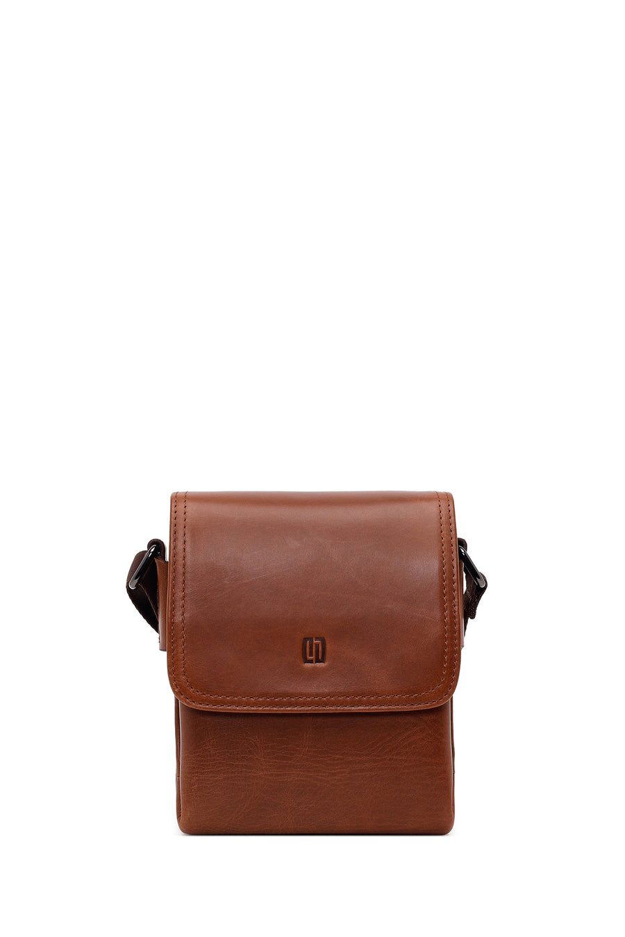 Male Brown Leather Messenger Bag