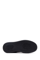 Men's Black Lace-Up Thick Sole Leather Sneakers | Derimod