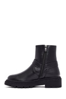 Women's Black Zippered Thick-Soled Boots | Derimod