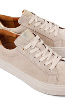 Kadın Bej Bağcıklı Süet Deri Sneaker | Derimod