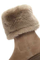 Geox Women's Beige Iridea Suede Boots | Derimod