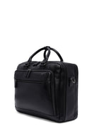 Men's Black Long Suspender Leather Briefcase | Derimod