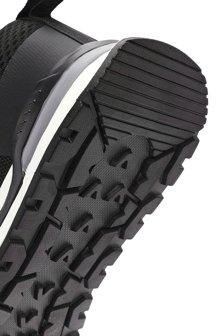 Men's Black Lace-Up Fabric Sneakers