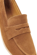 Women's Tan Suede Leather Loafer | Derimod