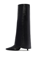 Woman Black Thin High Heels Leather Boot | Derimod