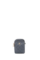 Woman Blue Long-Strap Fabric Mini Crossbody Bag | Derimod