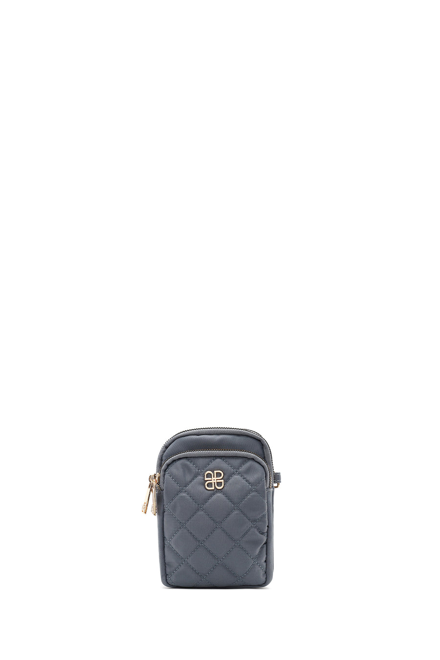 Woman Blue Long-Strap Fabric Mini Crossbody Bag