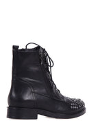 Women's Studded Leather Boots with Zipper Detail | Derimod