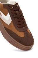 Women's Camel Lace-Up Thick-Soled Sneaker | Derimod
