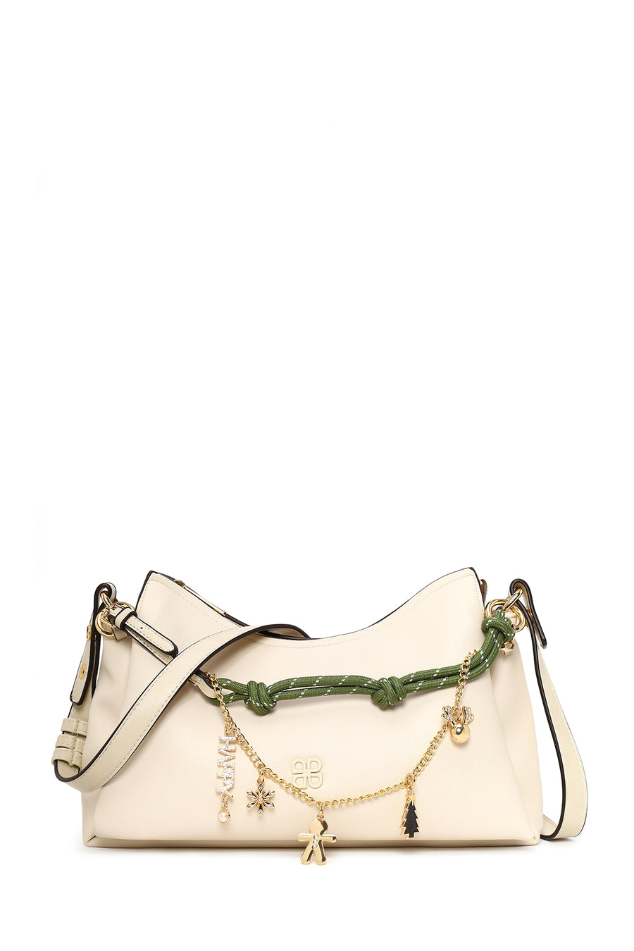 Woman Cream Charm Shoulder Bag