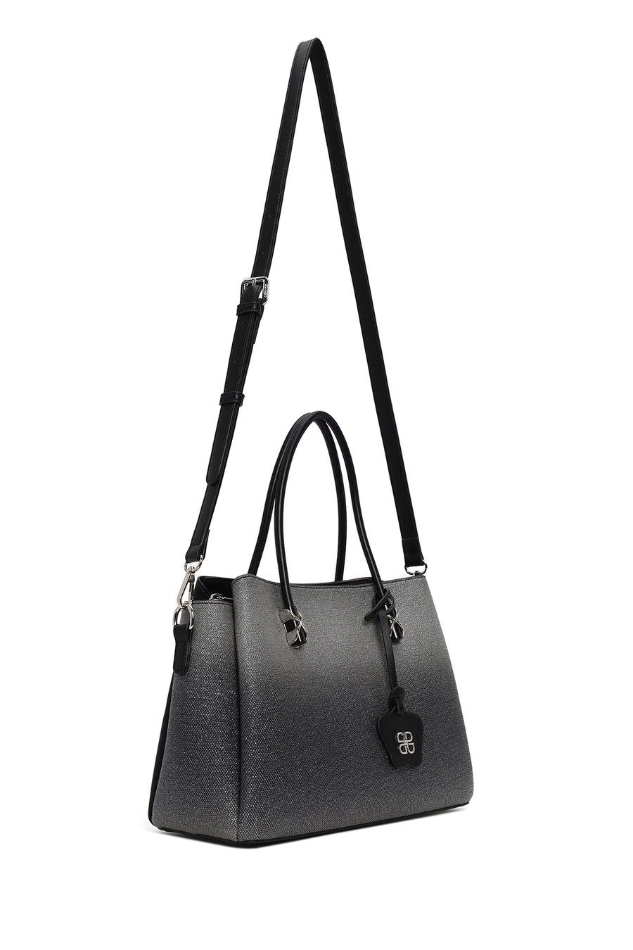 Woman Black Long Strap Printed Shoulder Bag