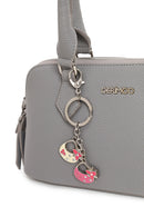 Woman Gray Long-Strap Charmed Shoulder Bag | Derimod