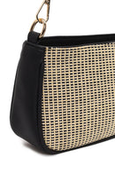 Women's Black Long Strap Straw Shoulder Bag | Derimod