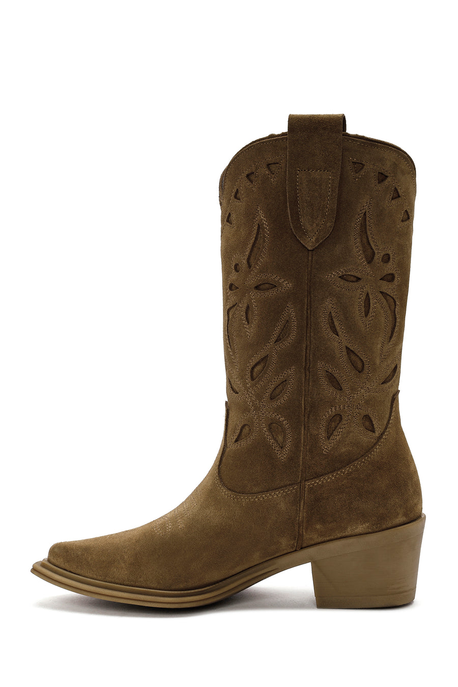 Women's Brown Suede Leather Cowboy Boots