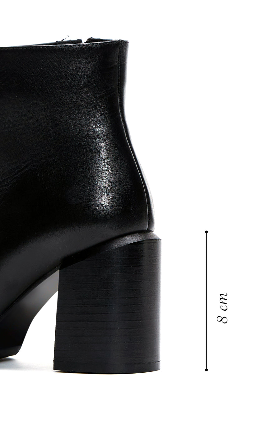 Women's Black Leather Heeled Classic Boots