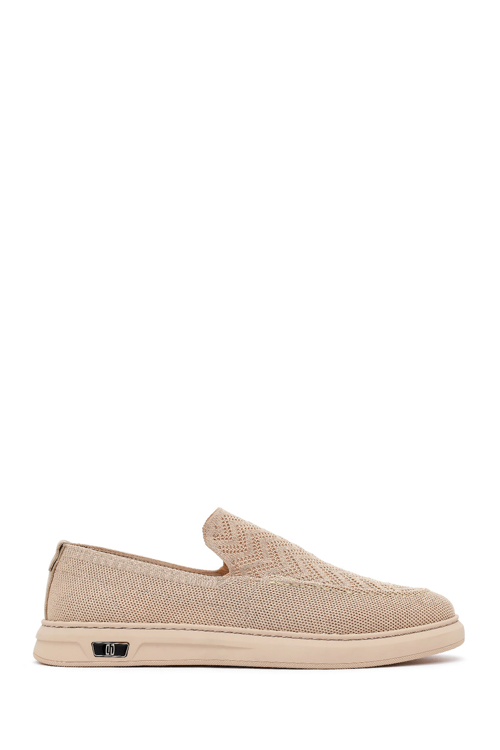 Erkek Bej Desenli Kumaş Loafer