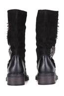 Beaded Women's Suede Boots | Derimod