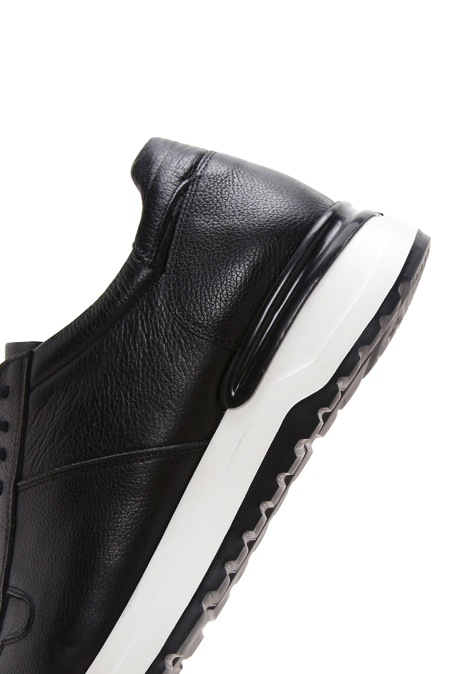 Erkek Siyah Bağcıklı Deri Casual Sneaker