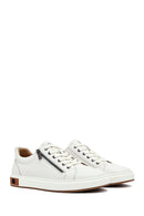 Men's White Lace-Up Leather Sneakers | Derimod