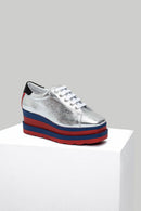 High-Sole Women's Leather Sneaker | Derimod