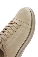 Men's Beige Lace-Up Suede Leather Sneaker | Derimod