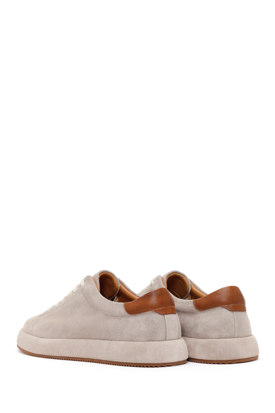 Men's Gray Lace-Up Suede Leather Sneaker