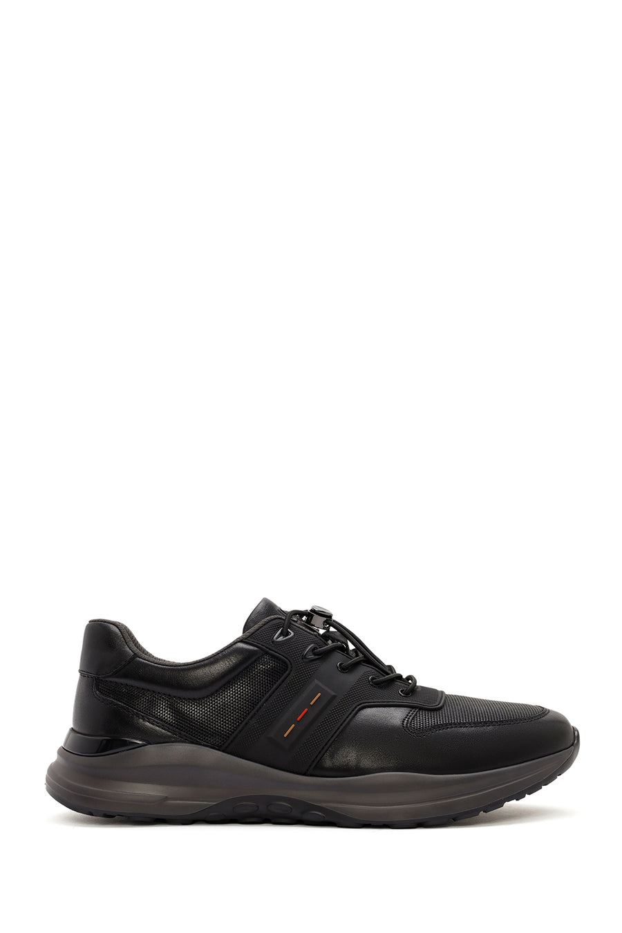 Erkek Siyah Bağcıklı Deri Sneaker 24WFD693214 | Derimod