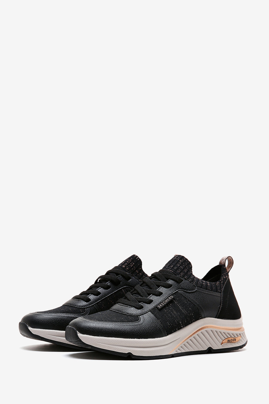 Skechers Women's Black Arch Fit S-Miles-Miglio Marca Sneaker