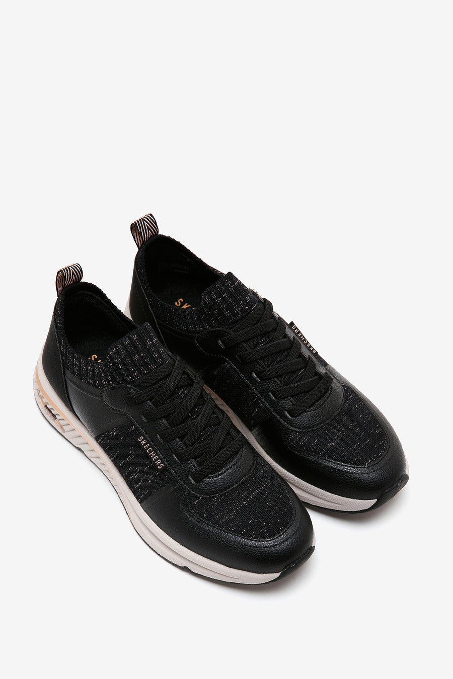 Skechers Women's Black Arch Fit S-Miles-Miglio Marca Sneaker