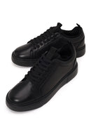 Male Black Lace-up Leather Sneaker | Derimod