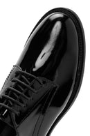 Women's Black Lace-Up Patent Leather Masculine Shoes | Derimod