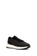 Derimod Zero Men's Black Lace-Up Thick Soled Fabric Sneaker | Derimod