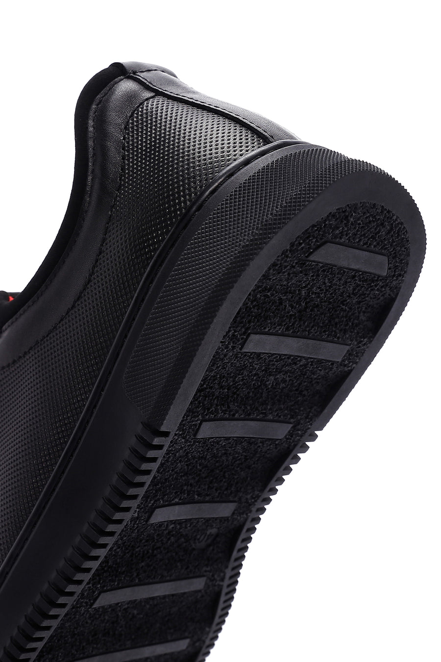 Men's Black Lace-up Leather Sneaker