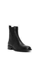 Women's Black Leather Chelsea Boots | Derimod