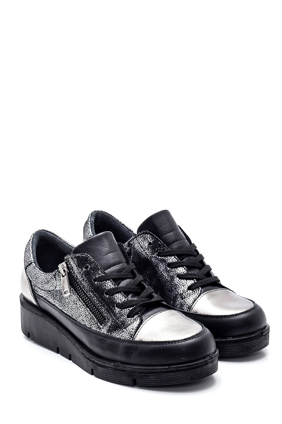Women's Leather Zipper Shoes