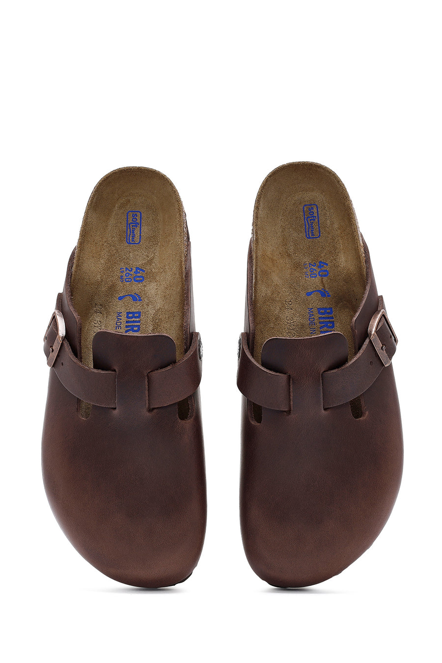 Birkenstock Men's Brown Boston Nubuck Leather Slippers