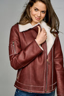 Amanda Women's Leather Jacket | Derimod