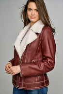 Amanda Women's Leather Jacket | Derimod