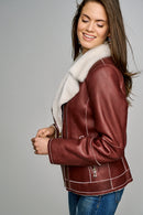 Amanda Women's Leather Jacket | Derimod