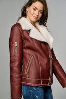 Amanda Women's Leather Jacket | Derimod
