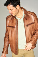 Matteo Men's Leather Jacket | Derimod