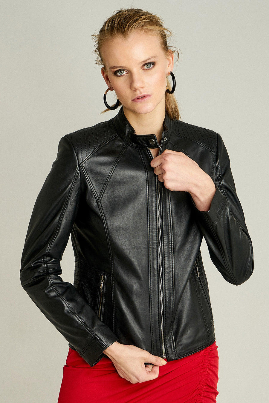 NORMA WOMEN'S LEATHER JACKET 15WGE51251M | Derimod