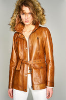 Carla Women's Leather Jacket | Derimod