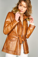 Carla Women's Leather Jacket | Derimod
