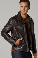 Clark Men's Leather Jacket | Derimod