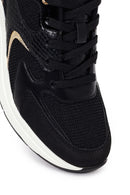 Woman Black Lace-Up Wedge Sneaker | Derimod