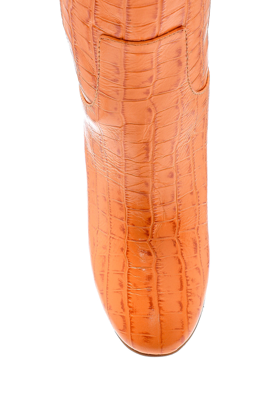 Women's Leather Crocodile Patterned Heeled Boots