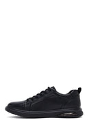 Male Black Lace-Up Leather Sneaker | Derimod