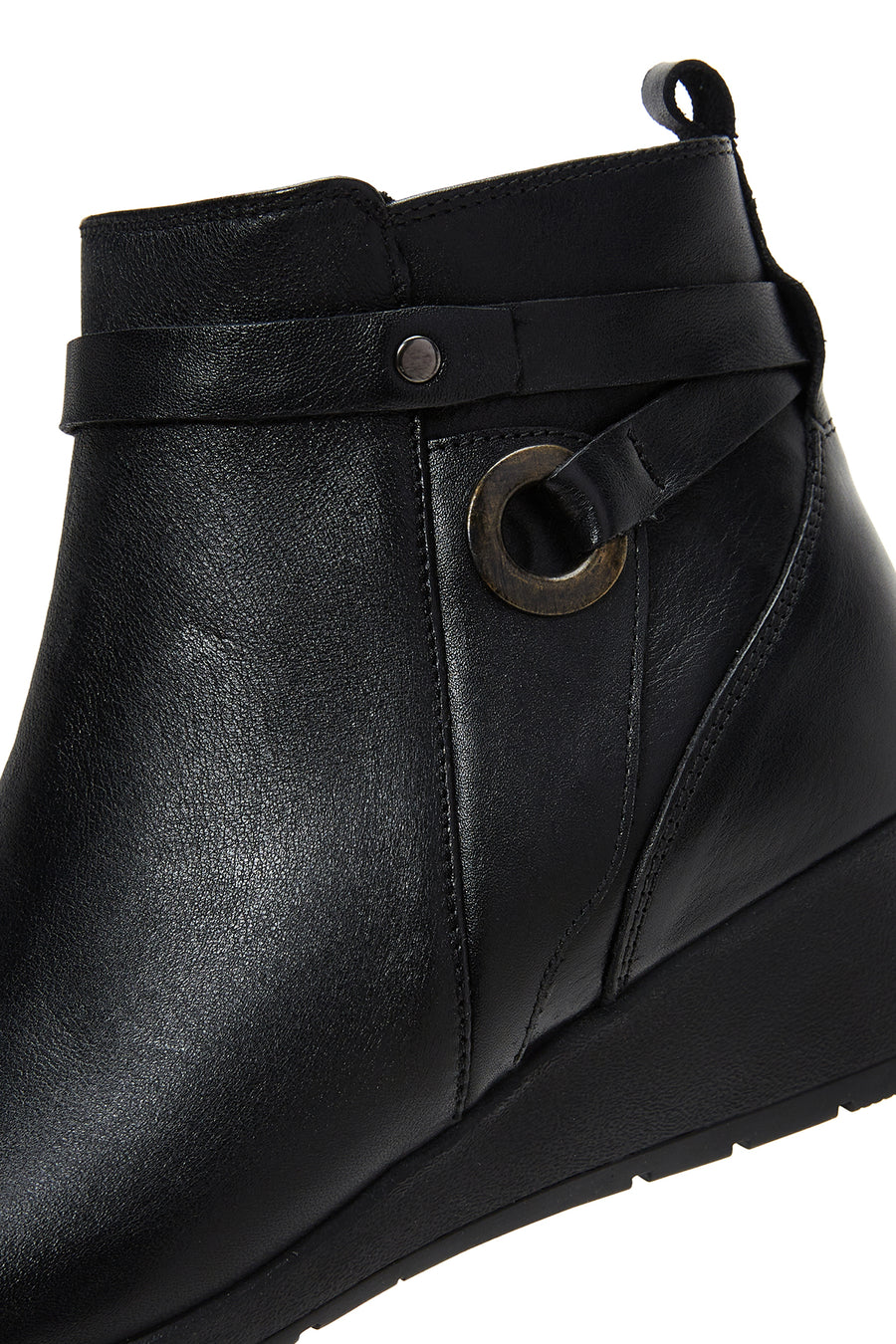 Women's Leather Wedge Heel Boots